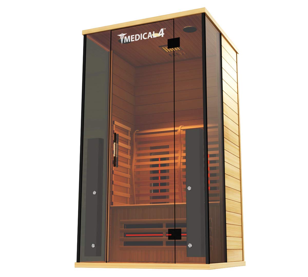 Medical Sauna 4 Full Spectrum | Home Sauna - 2 Person Indoor Infrared Sauna Spa | Oxygen Ionizer, Chromatic Light Therapy, Hot Yoga | Audio System | Full Spectrum, Carbon Heaters | Luxury Sauna